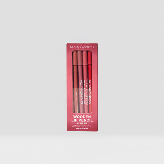 🍷 Beauty Creations Wooden Lip Pencil Set – Tonos Wine